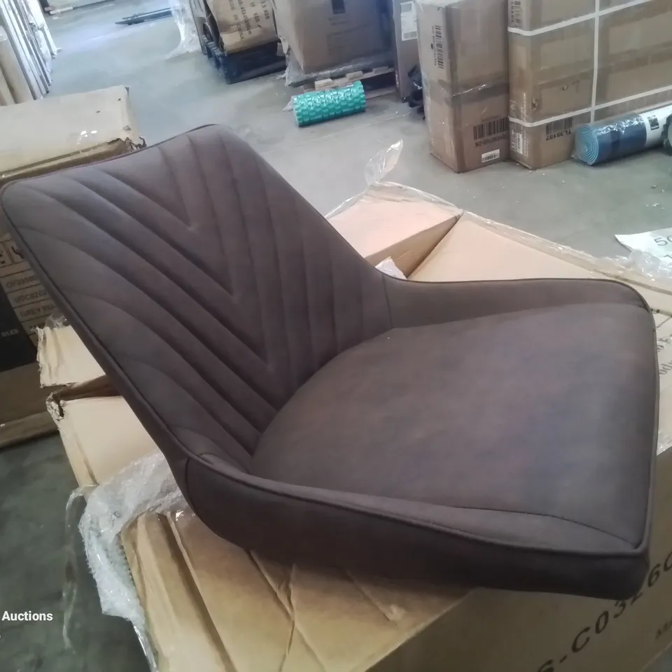 BOXED PAIR OF CHARCOAL BROWN SIDE/DINING CHAIRS 