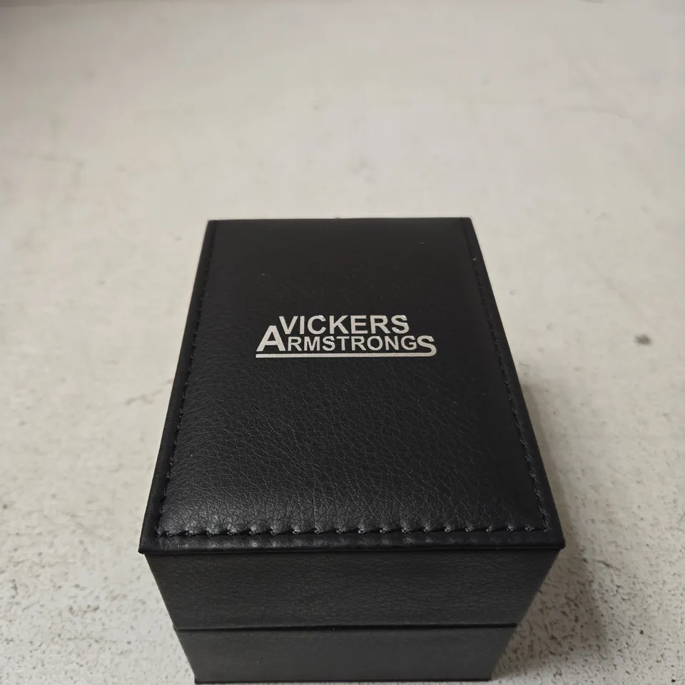 VICKERS ARMSTRONGS GYRO STEEL BLACK WATCH – CHRONOGRAPH, BOXED