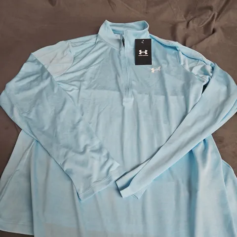 UNDER ARMOUR WOMEN'S LIGHT BLUE TECH 1/2 ZIP TOP – TWIST (LG/G)