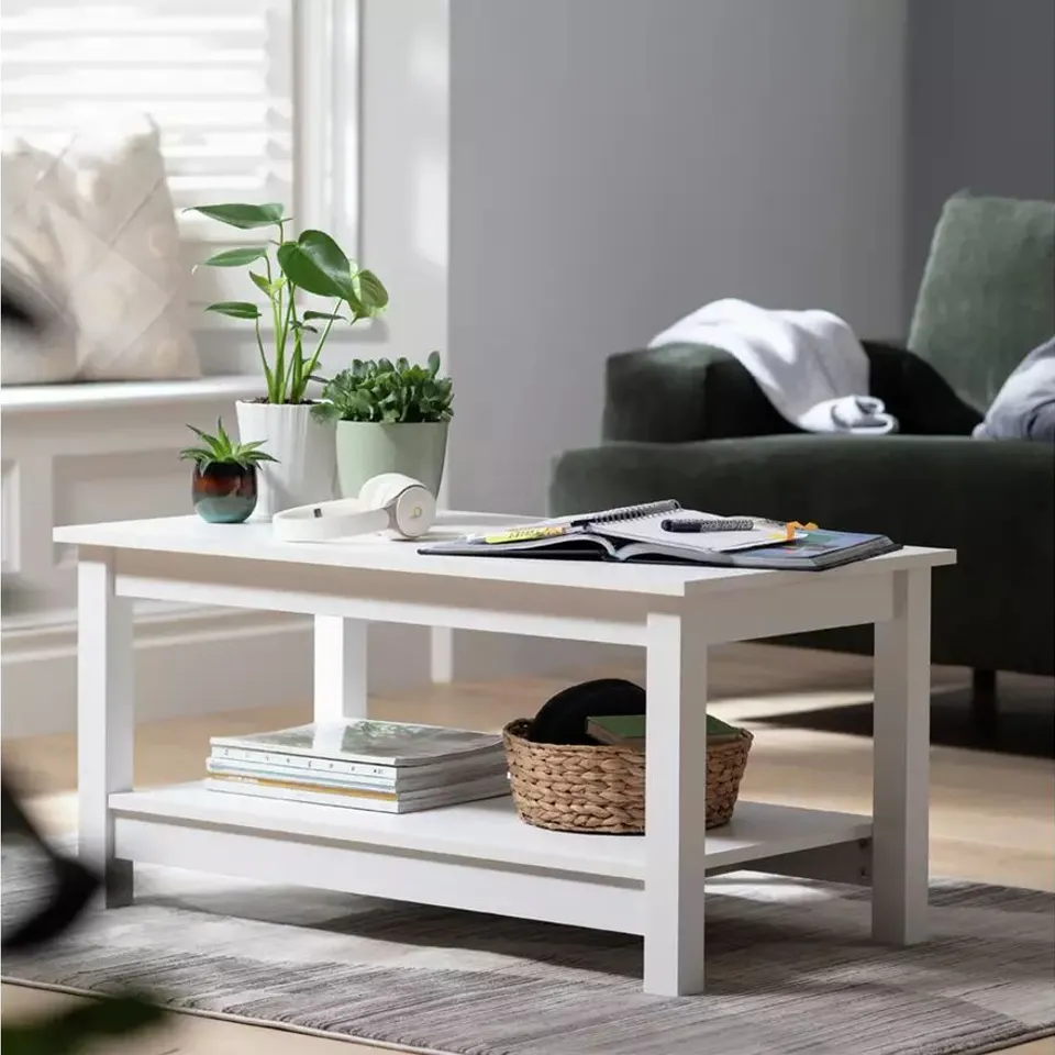 BOXED HOME MALIBU COFFEE TABLE - WHITE (1 BOX)