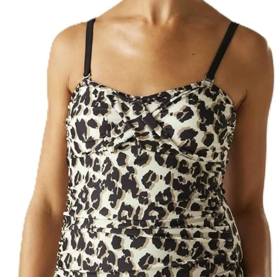 BRAND NEW REGATTA WOMENS ACEANA III SWIM SWIMMING BEACH HOLIDAY TANKINI TOP - LEOPARD PRINT - 14