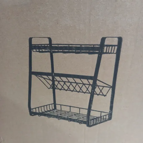 BOXED BTGGG 3 TIER SPICE RACK SHELF IN BLACK