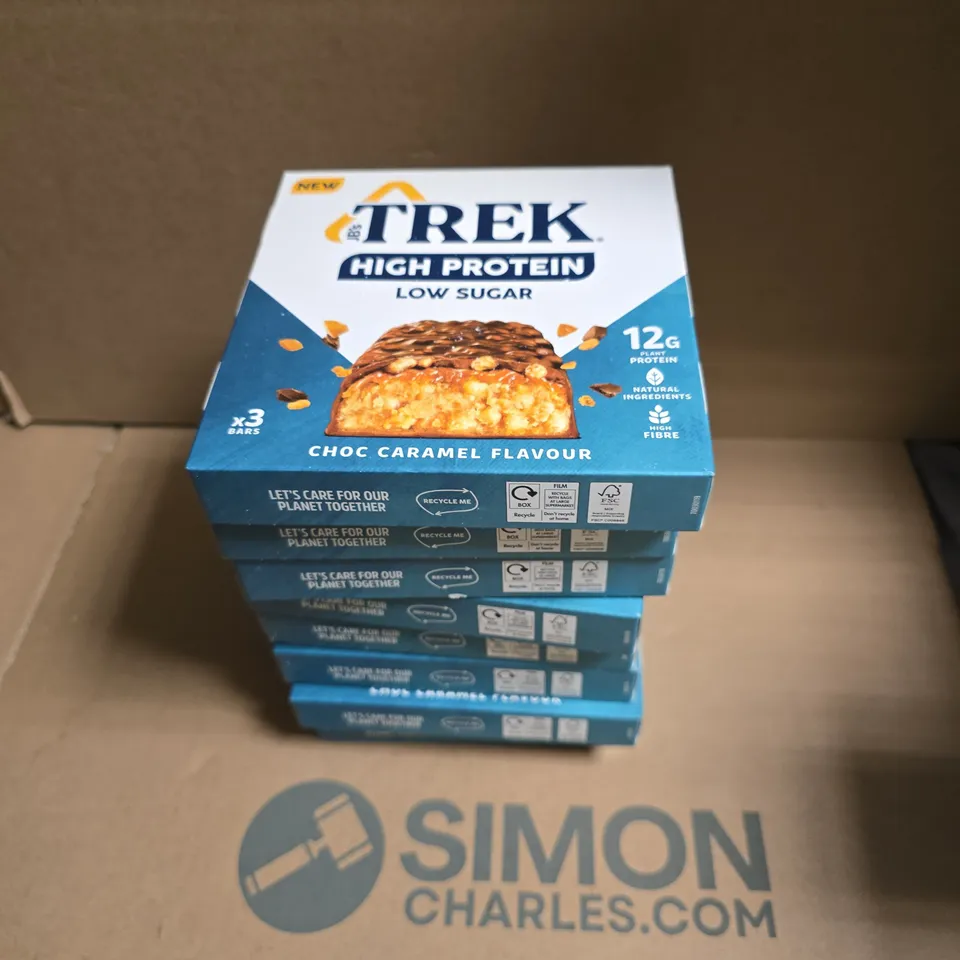 APPROXIMATELY 8 X TREK HIGH PROTEIN LOW SUGAR BARS CHOC CARAMEL FLAVOUR 