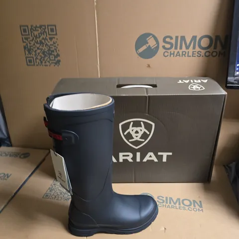 ARIAT KELMARSH BLACK TALL RUBBER BOOTS - UK SIZE 5.5 