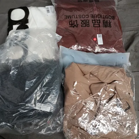 APPROXIMATELY 35 ASSORTED CLOTHING ITEMS IN VARIOUS SIZES, STYLES & COLOURS TO INCLUDE TOPS, JACKETS, DRESSES, ETC - COLLECTION ONLY