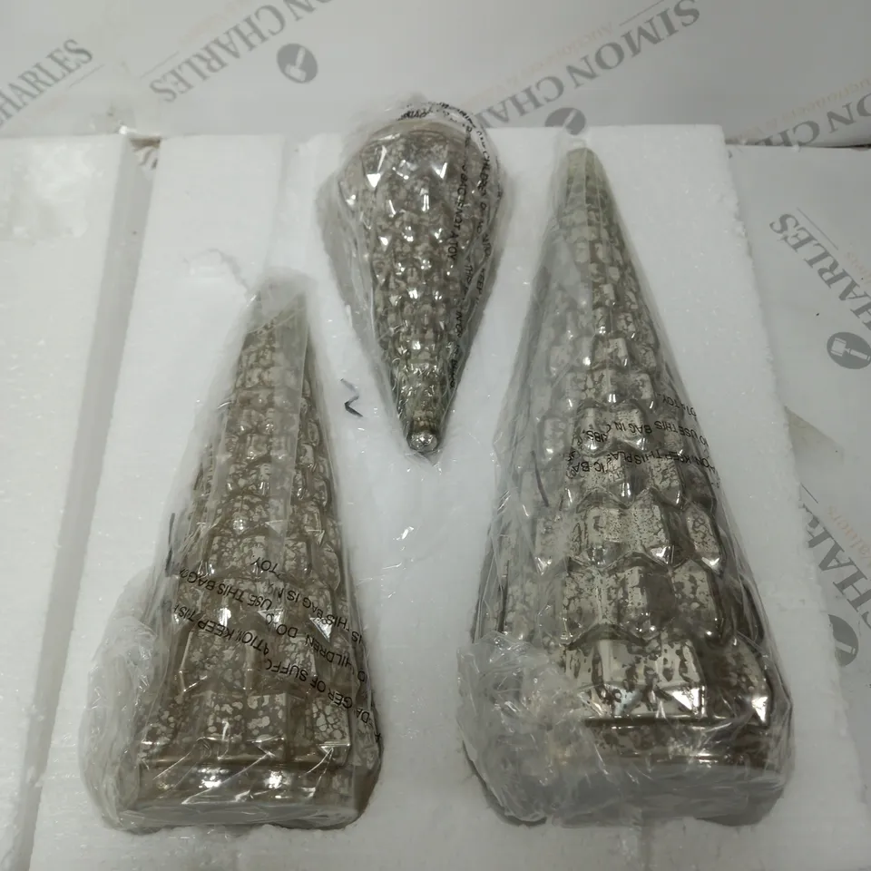 ALISON CORK SET OF MERCURY GLASS TREES