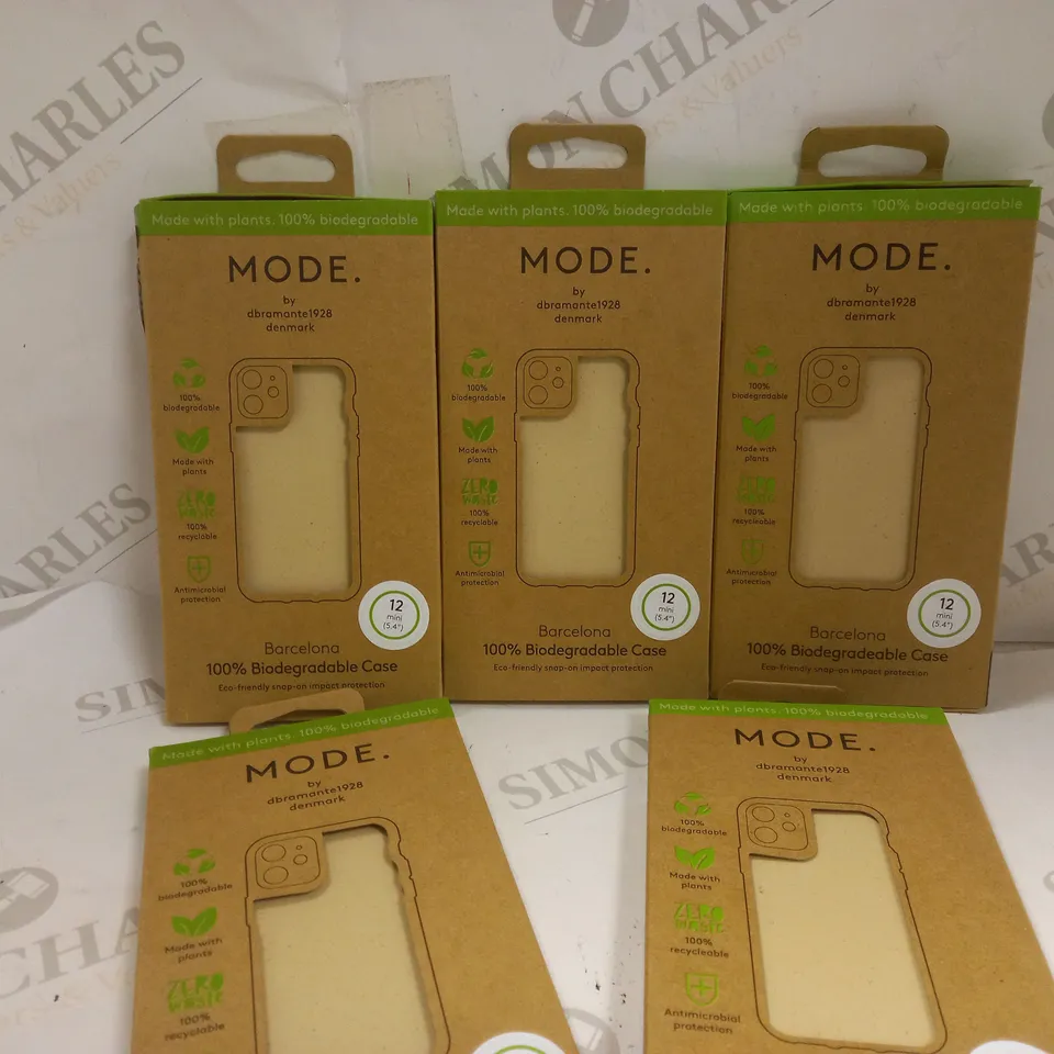 BOX OF 5 MODE BARCELONA 100% BIODEGRADEABLE PHONE CASES FOR VARIOUS IPHONES