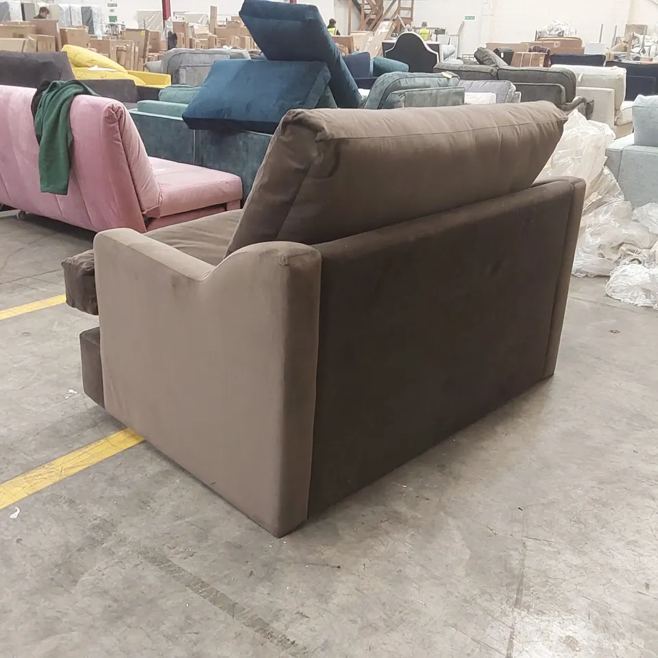 QUALITY DESIGNER 2 SEATER BROWN SOFA BED 