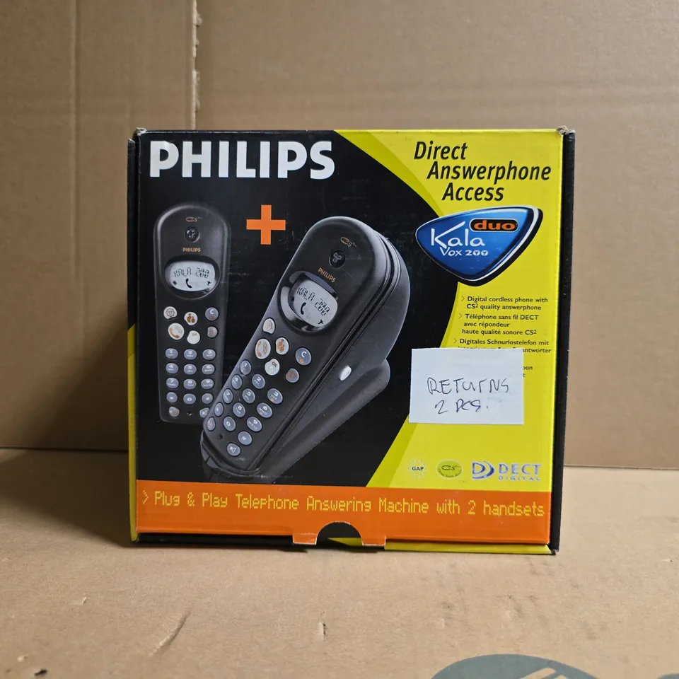 BOXED PHILIPS DUO KALA VOX 200 DECT CORDLESS PHONE