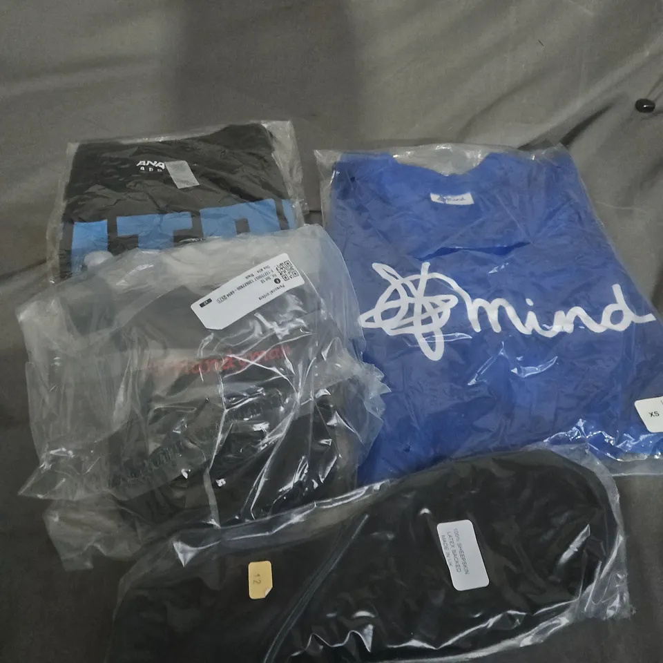 APPROXIMATELY 20 ASSORTED CLOTHING PRODUCTS IN VARIOUS STYLES & SIZES TO INCLUDE JACKETS, T-SHIRTS, DRESSES ETC