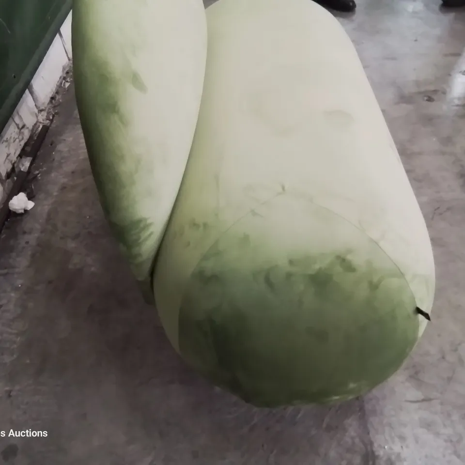 DESIGNER OCCASIONAL SOFA GREEN PLUSH FABRIC