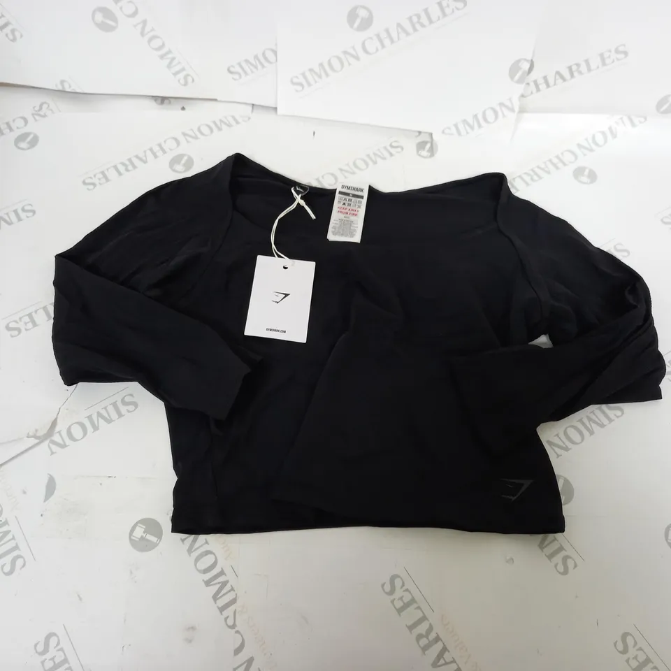 GYMSHARK ELEVATE 3/4 SLEEVE CROP TOP SIZE M
