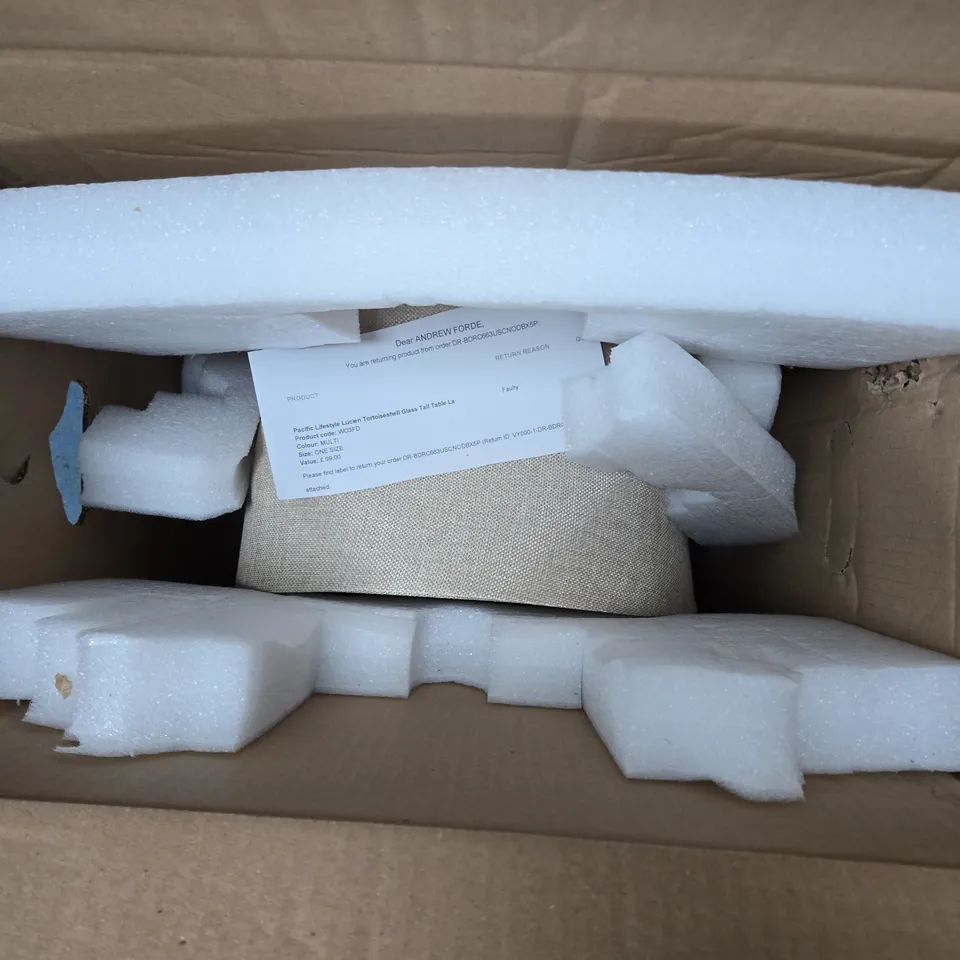 PACIFIC LIFESTYLE LUCIEN TORTOISESHELL GLASS TALL TABLE LAMP 