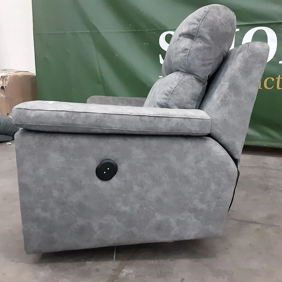 QUALITY BRITISH MANUFACTURED DESIGNER G PLAN BURFORD 3 SEATER (CURVED) ELECTRIC RECLINING DOUBLE A027 PRAMA PEWTER ST/MIS