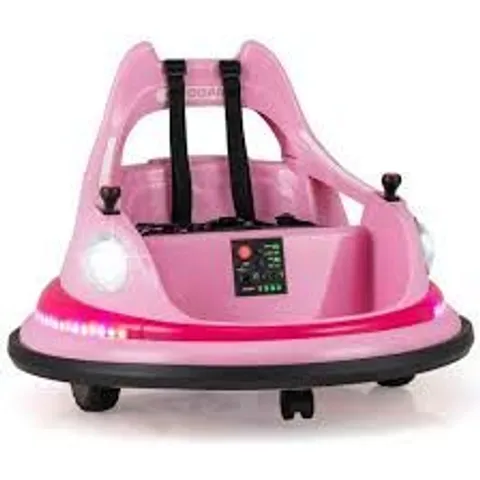 BOXED COSTWAY 12V KIDS RIDE ON BUMPER CAR WITH DUAL JOYSTICKS AND 5 LIGHT EFFECTS-PINK