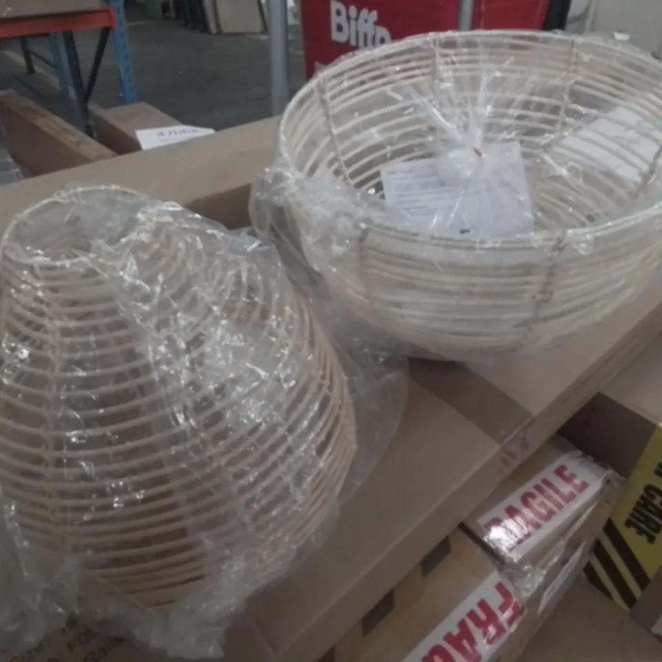 PAIR OF HOJOVICE 22.5CM BAMBOO/RATTAN LIGHT SHADES