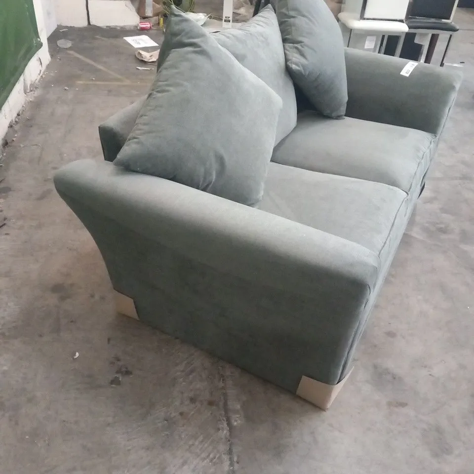 DESIGNER DURY GREY FABRIC TWO SEATER SOFA