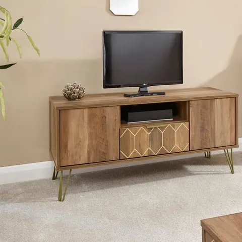 BOXED GFW ORLEANS 2 DOOR SINGLE DRAWER MANGO YELLOW TV STAND (1 BOX)