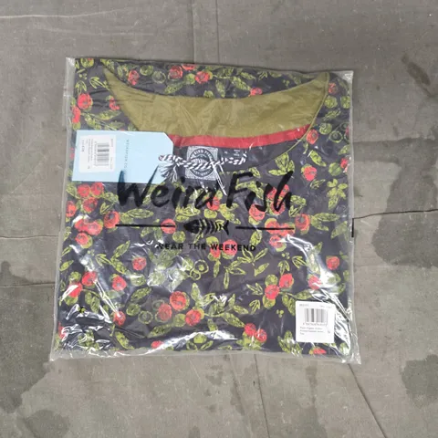 WEIRD FISH PIPIA ORGANIC COTTON PRINTED SPARKLE JERSEY TEE IN BLACK/MULTI SIZE 16