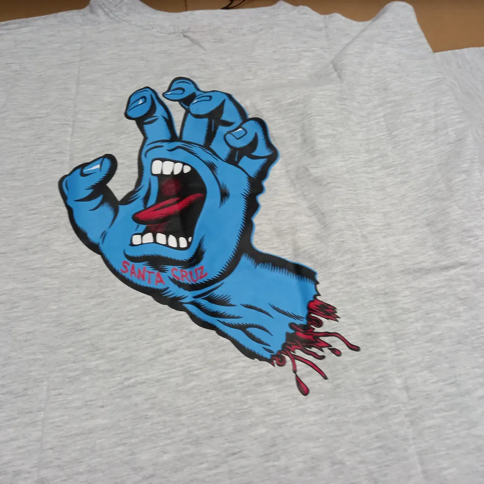 SANTA CRUZ SCREAMING HAND GREY T-SHIRT - XL