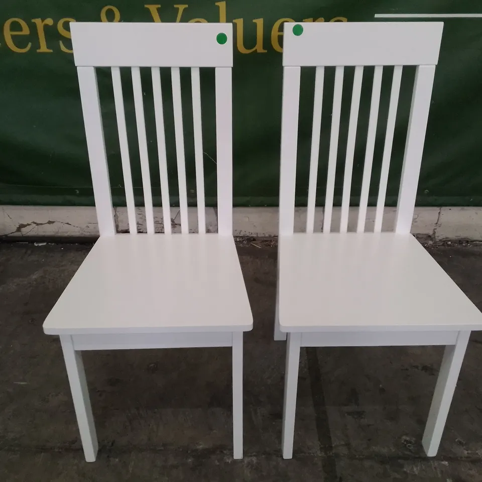 SET OF 2 NEW OXFORD WHITE DINING CHAIRS 