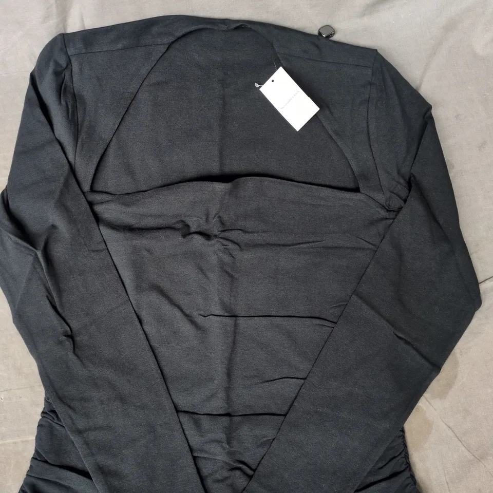 ABERCROMBIE & FITCH BLACK WOMEN'S LONG-SLEEVE TOP SIZE LARGE