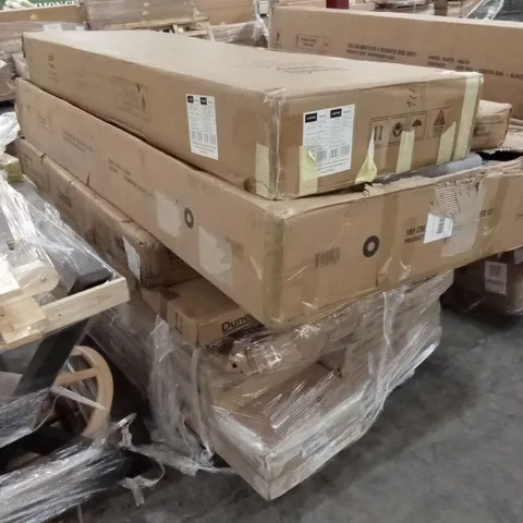 PALLET OF ASSORTED INCOMPLETE DESIGNER FURNITURE PARTS AND PIECES 