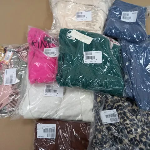 BOX OF APPROXIMATELY 10 ASSORTED ITEMS OF CLOTHING IN VARIOUS STYLES AND SIZES TO INCLUDE WHITE STUFF, DANII MINOGUE, NINA LEONARD, ETC