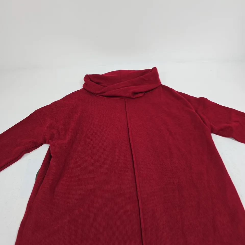PURE & NATURAL LADIES COWL NECK JUMPER – RED, SIZE M, STYLE NO: VLT05575