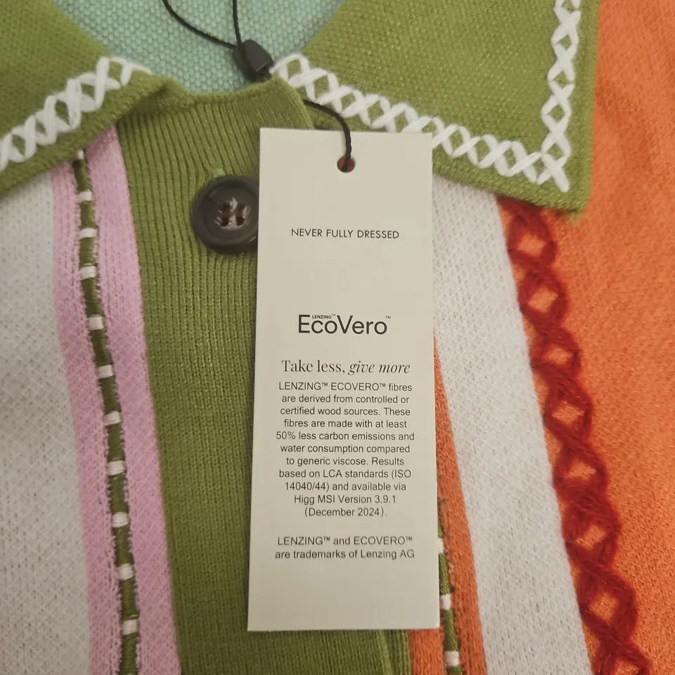 NEVER FULLY DRESSED COLOUR-BLOCK CARDIGAN – SIZE M – MADE IN CHINA