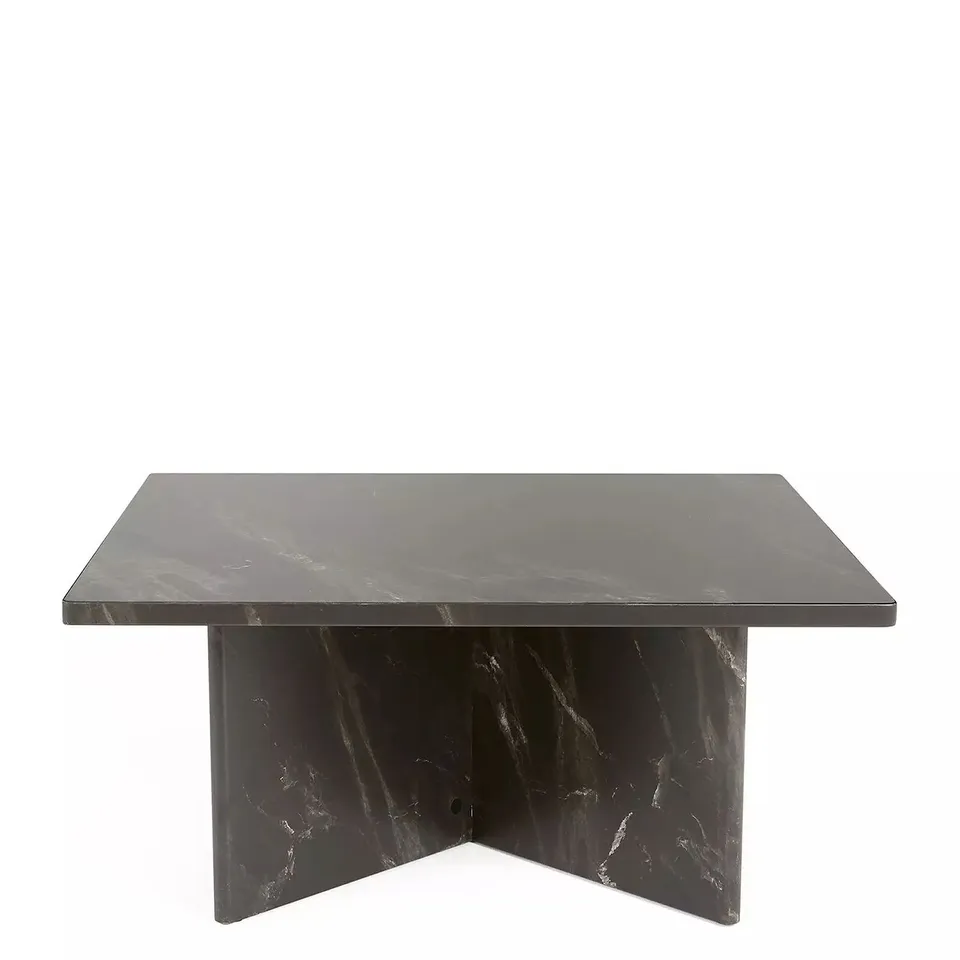 BOXED BLOC STONE EFFECT COFFEE TABLE - CHARCOAL - COLLECTION ONLY