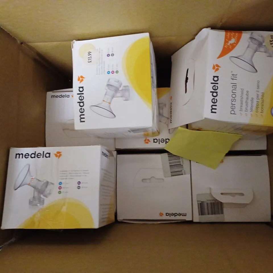 APPROXIMATELY 9 BOXED MEDELA PERSONAL FIT BREASTSHIELDS