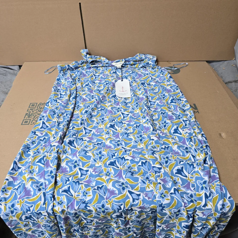 SEASALT CORNWALL SWEET VIOLET DRESS PAPER BELLFLOWER SEA BLUE UK14 TAGGED RRP £65.95