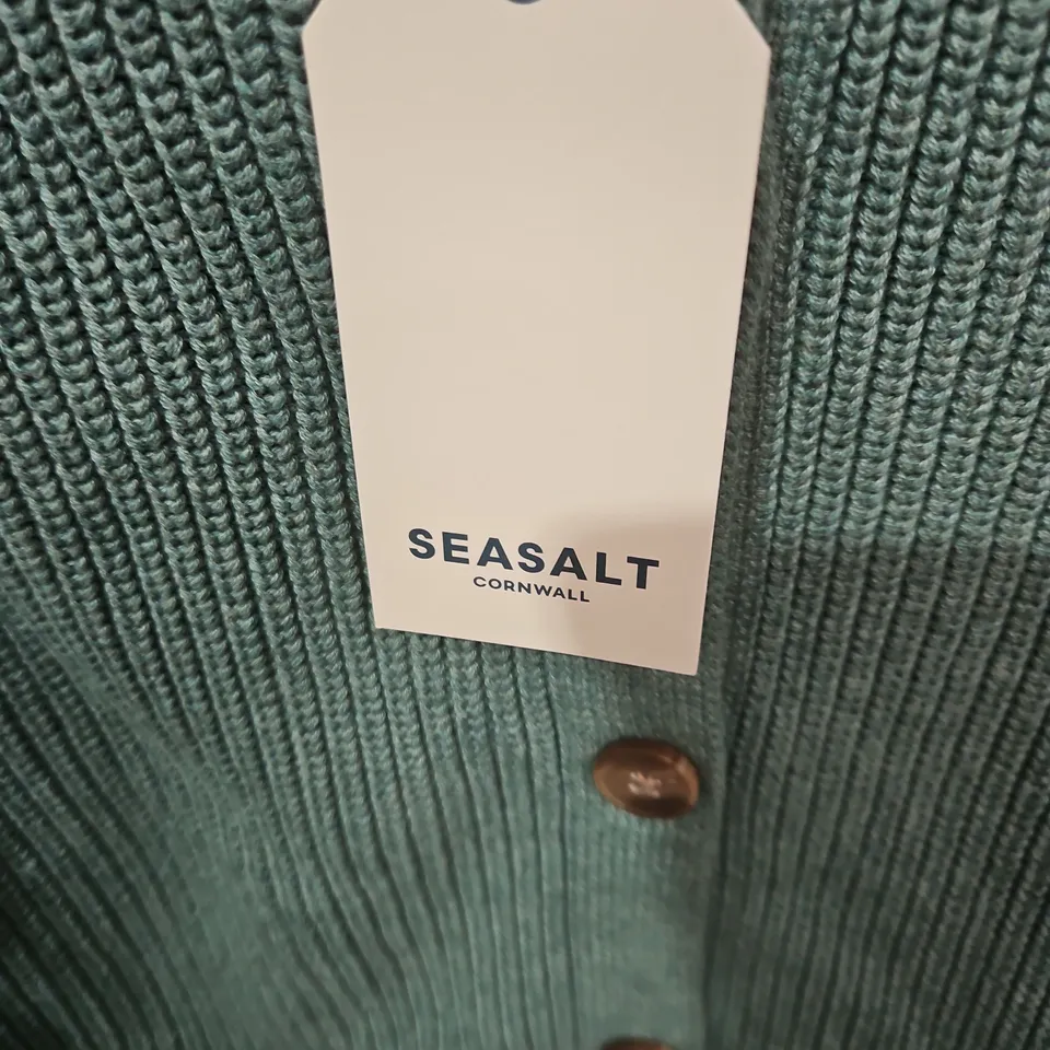 SEASALT CORNWALL TEAL KNIT CARDIGAN – UK 18 (EU 46, US 14)