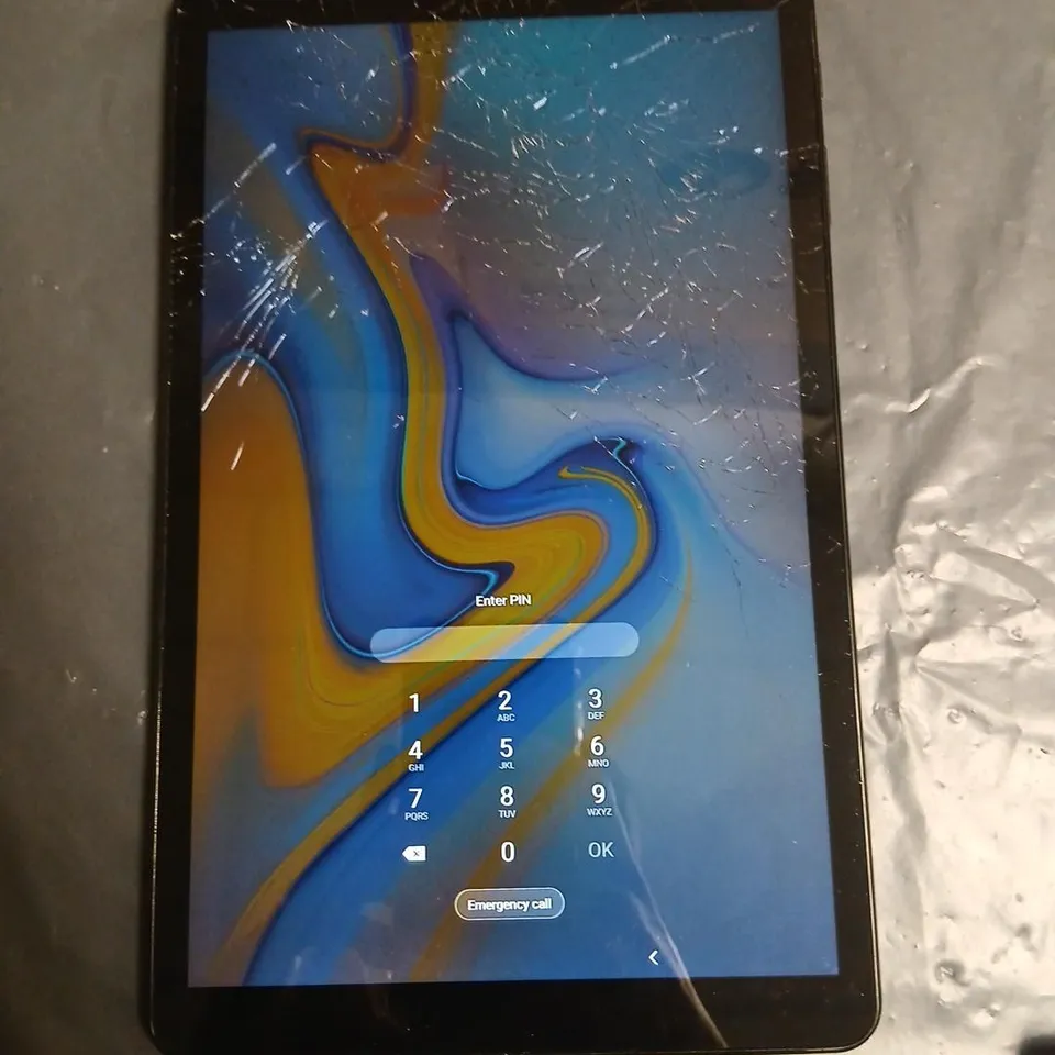 SAMSUNG GALAXY TAB SM-T595 TABLET – BLACK, FRONT GLASS CRACKED