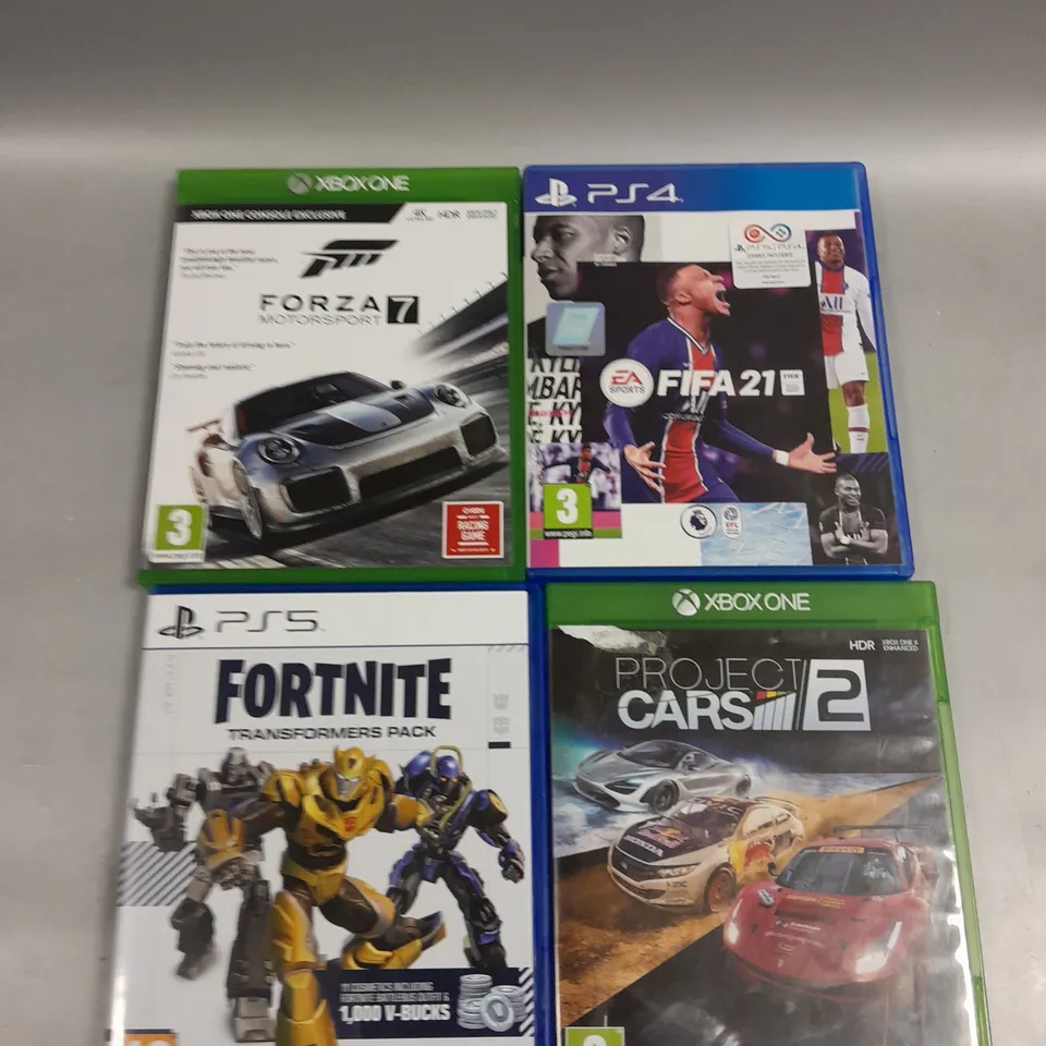 10 X ASSORTED VIDEO GAMES TO INCLUDE PROJECT CARS 2, BATTLEFIELD V, FORZA 7 ETC