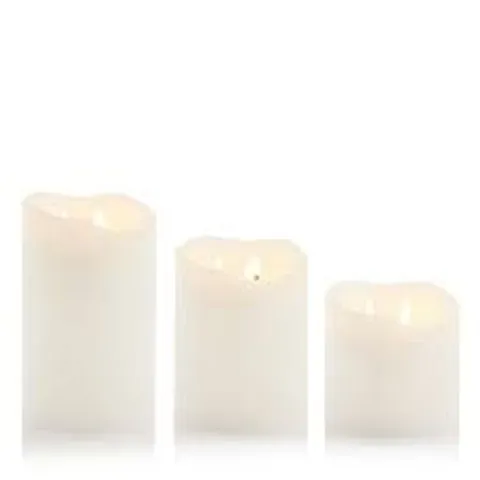 HOME STORIES SET OF 3 LARGE FLAMELESS WAX CANDLES