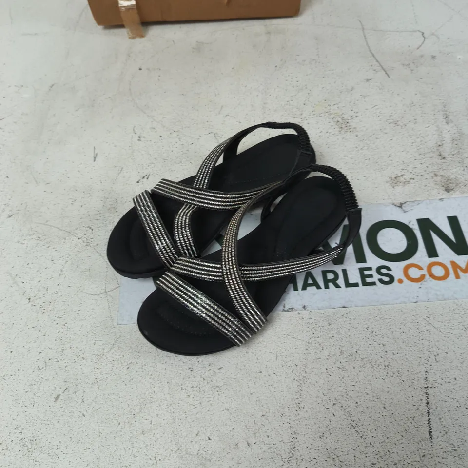HEAVENLY SOLES WOMEN'S SANDALS WITH RHINESTONE STRAPS – UK 6 (EU 39.5)