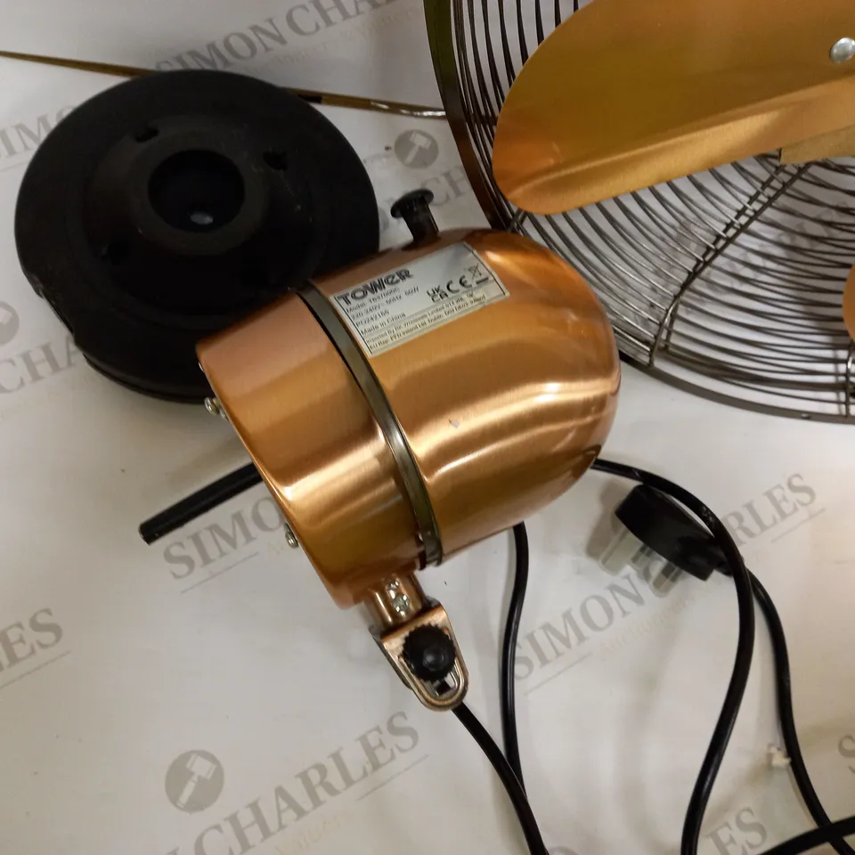 TOWER COPPER METAL PEDESTAL FAN 