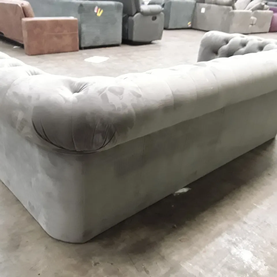 QUALITY DESIGNER 3 SEATER SOFA - GREY FABRIC
