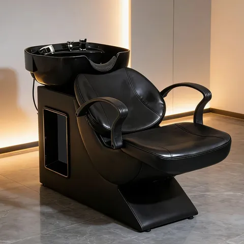 BOXED WESTWOOD SHAMPOO BOWL AND CHAIR SET BLACK SKU: SHAMPOO-BOWL-CHAIR-SET-01-BLACK-KMS