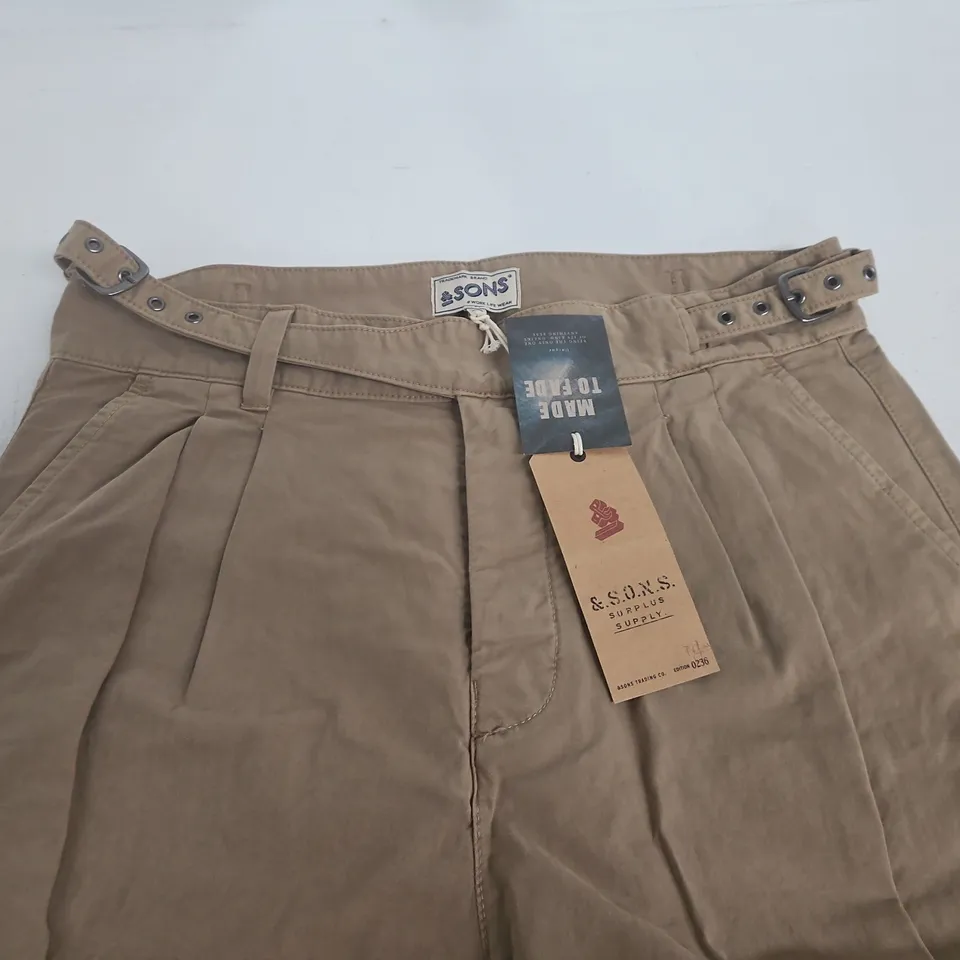 & SONS SURPLUS SUPPLY DRILL PANTS IN KHAKI - 32