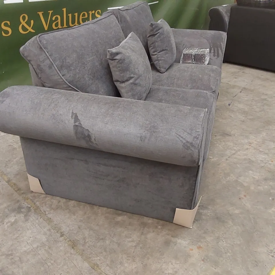 QUALITY DESIGNER BEATRICE 2 SEATER UPHOLSTERED SOFA - CHARCOAL 