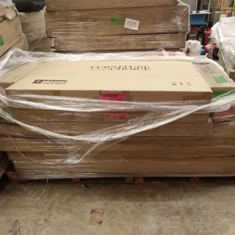 PALLET OF ASSORTED INCOMPLETE DESIGNER BED FRAME PARTS AND PIECES