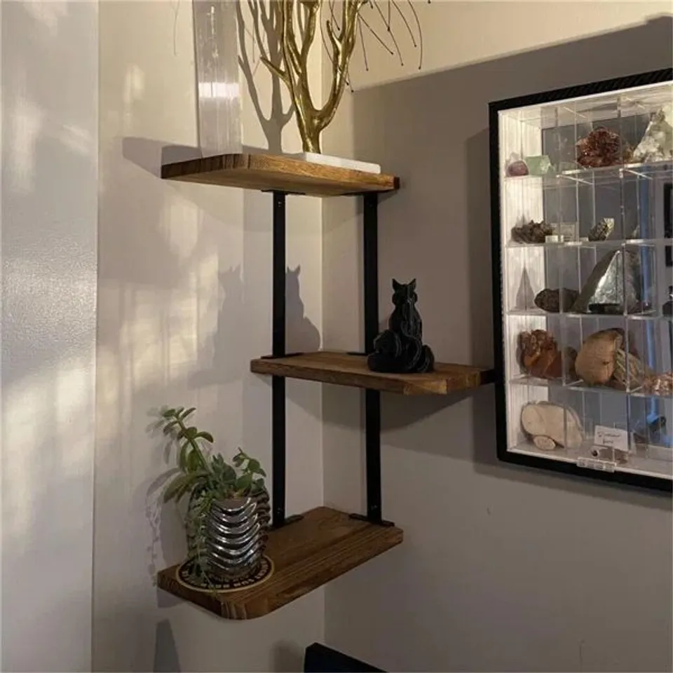 BOXED RADEGUND 3 PIECE SOLID WOOD FLOATING SHELF (1 BOX)