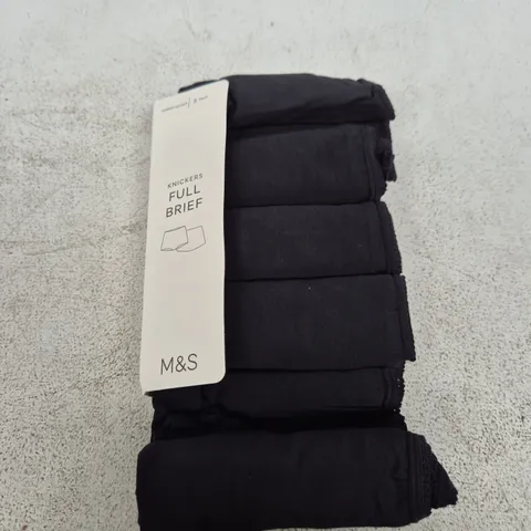 UK 26 MARKS & SPENCER FULL BRIEF KNICKERS – 5 PACK, BLACK