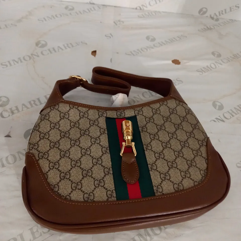 BROWN GUCCI STRAPPED BAG