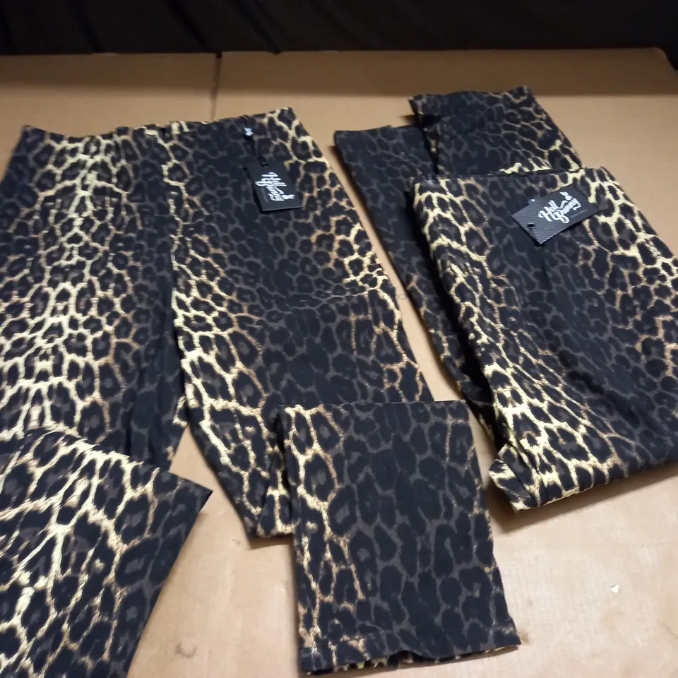 LOT OF 2 HELL BUNNY ANIMAL PRINT TROUSERS - UK 16 & 10