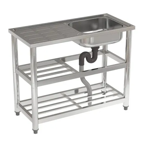 BOXED STAINLESS STEEL ONE COMPARTMENT COMMERCIAL SINK