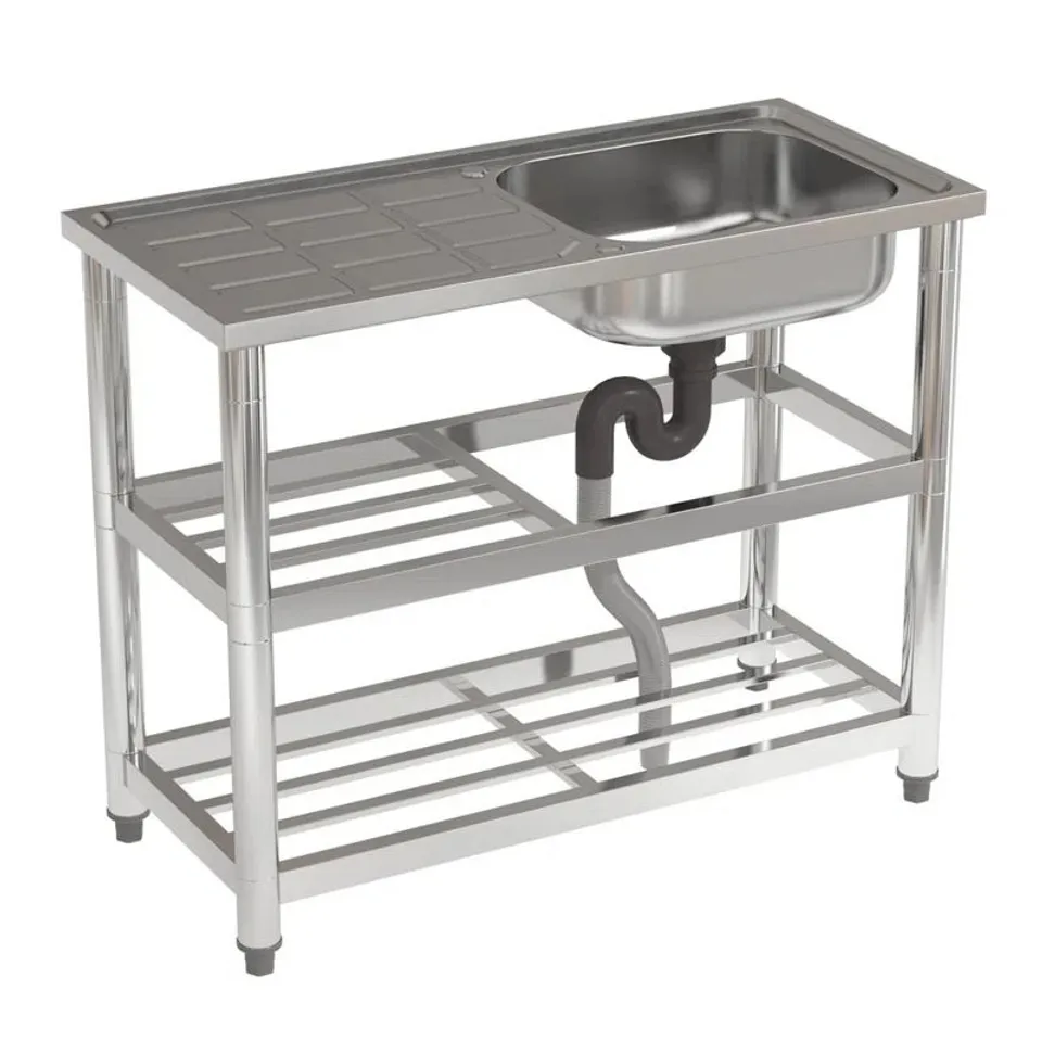 BOXED STAINLESS STEEL ONE COMPARTMENT COMMERCIAL SINK